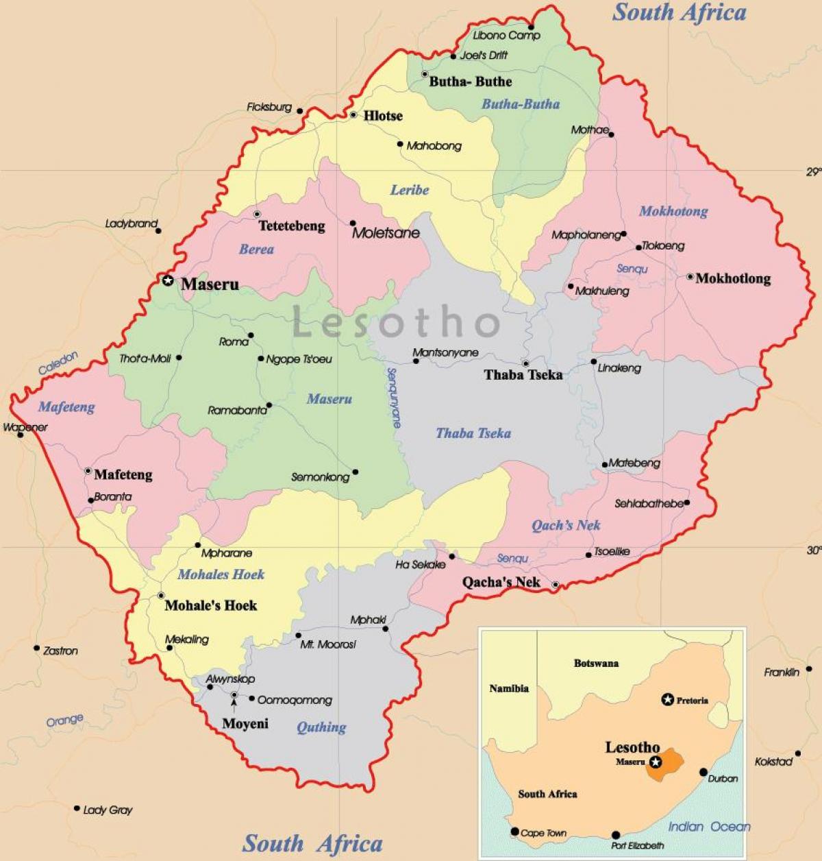 karta Lesoto