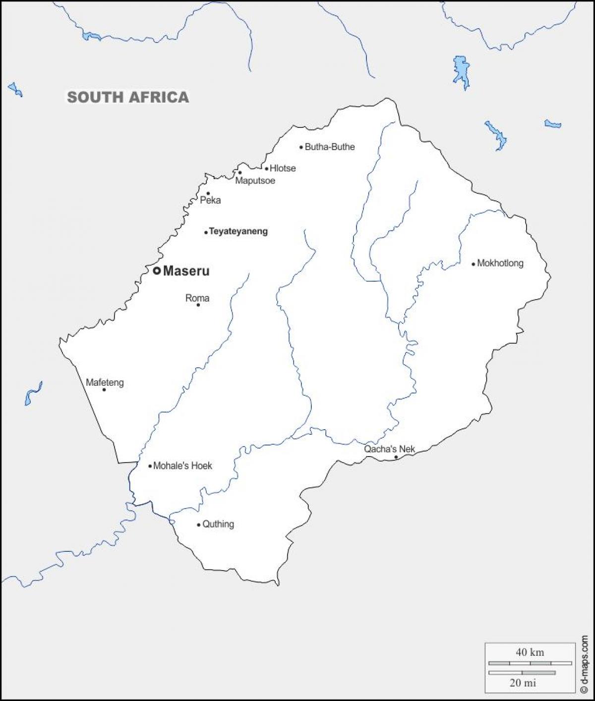 karta мапуцве Lesoto