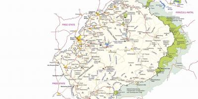 Karta Lesoto granice postova
