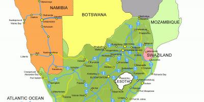 Karta Lesoto i Južnoj Africi